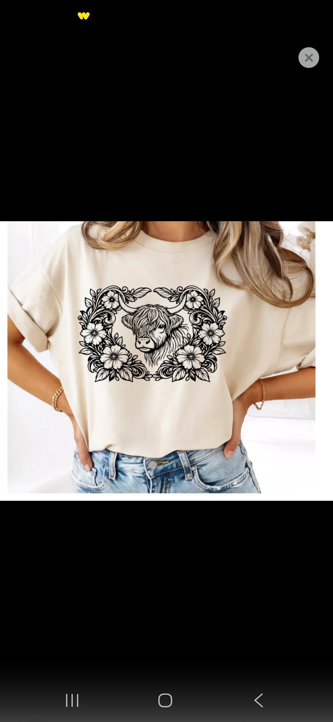 Floral Highland Cow Graphic Tee