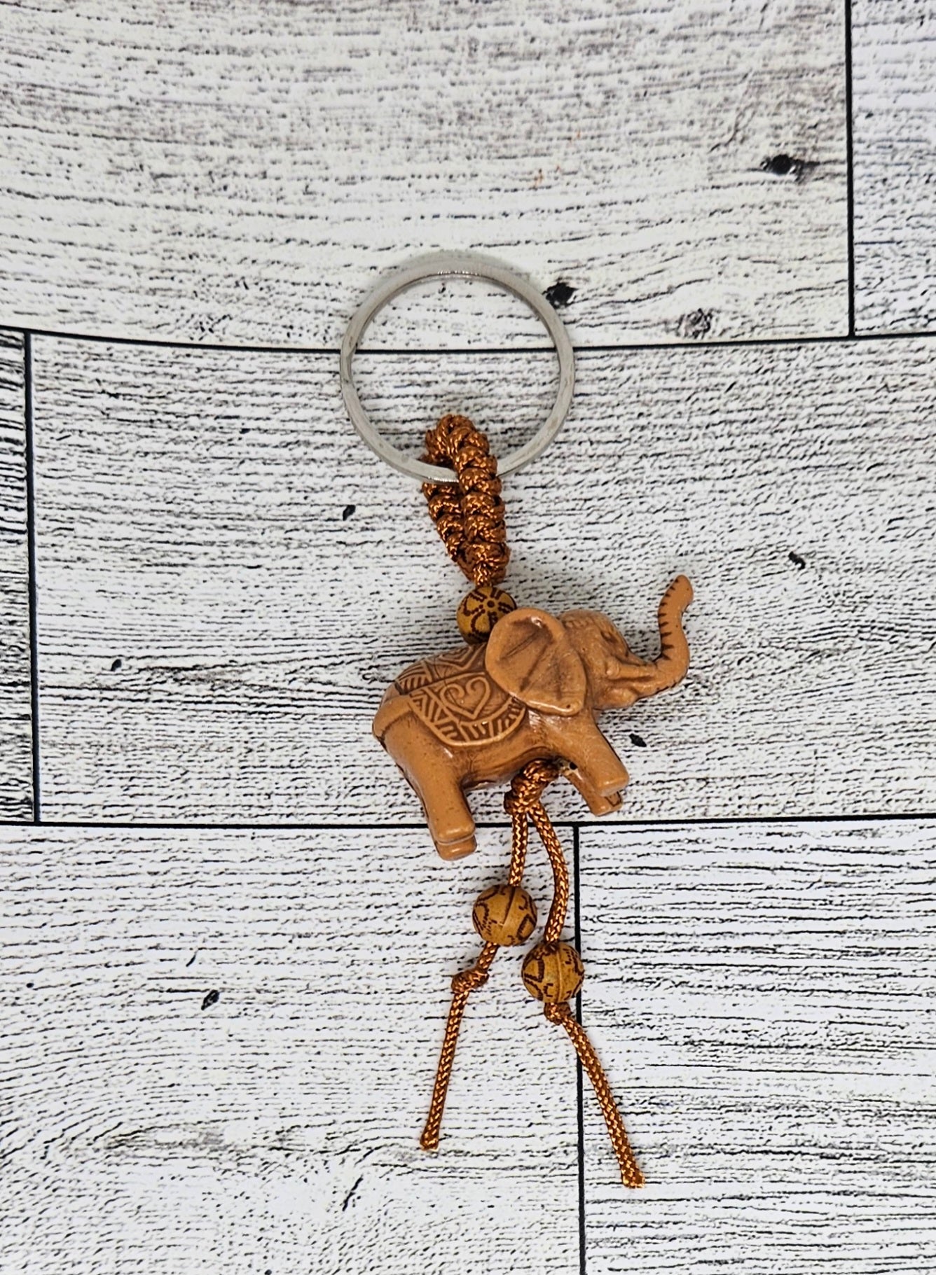 Wooden Wanderer Elephant Keychain