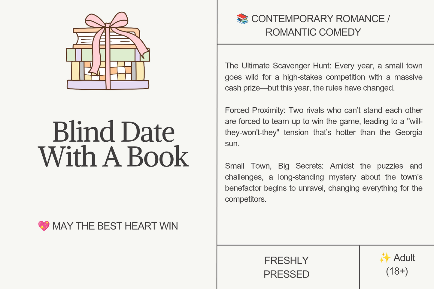 💌 Blind Date with a Book - Contemporary Romance / Romantic Comedy