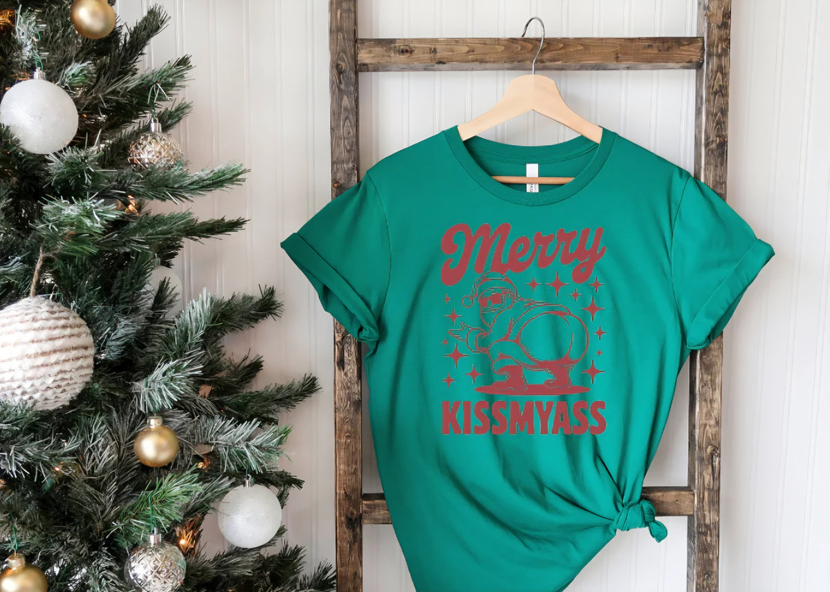 Merry Kissmyass Holiday Tee